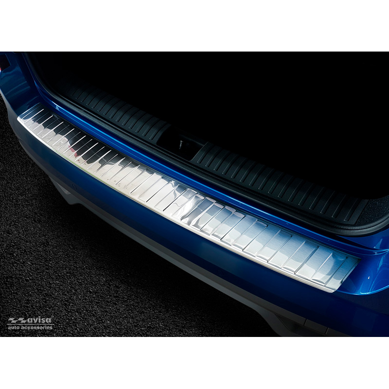 Stainless Steel Rear bumper protector  Skoda Kamiq 2019- 'Ribs'
