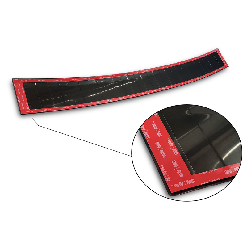 Zwart RVS Achterbumperprotector  Volvo V70 Facelift 2013-2016 'Ribs'