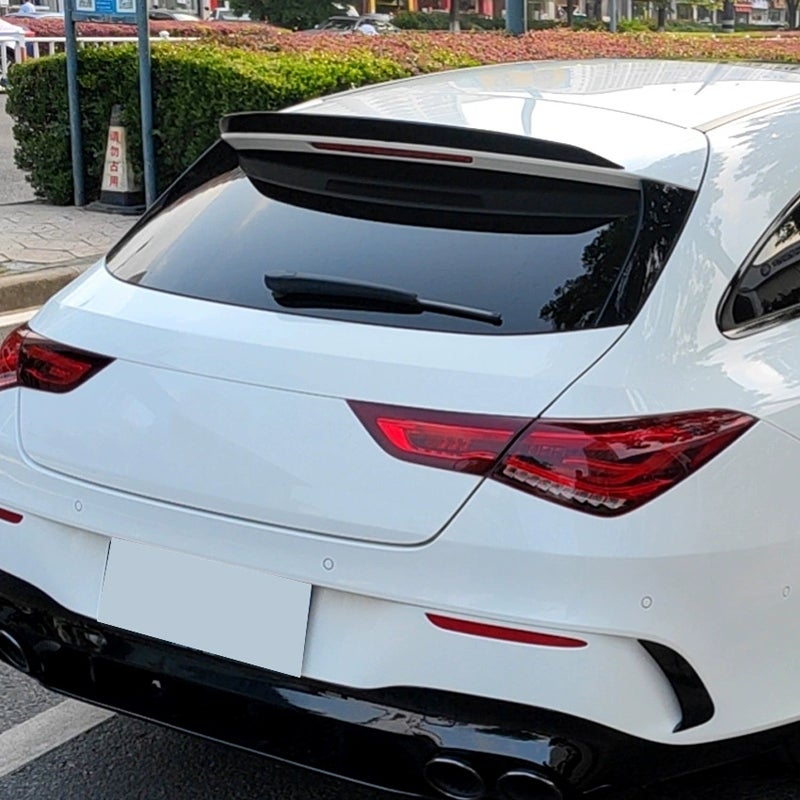 Roof spoiler (Spoiler Cap)  Mercedes CLA X118 Shooting Brake 2019-2025 (ABS Glossy Black)