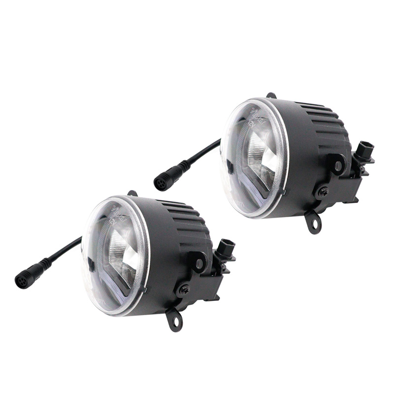 Set semi-universele LED mistlampen + DRL 'U-Shape' dagrijverlichting - Diameter 90mm - ECE-R19/R87 E-keur