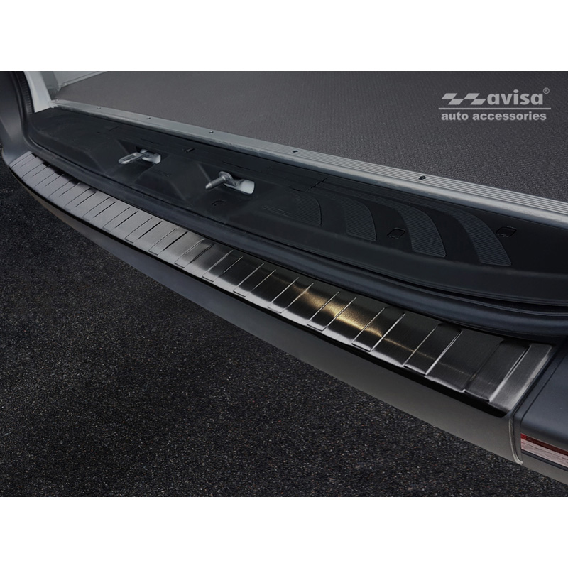 Black Stainless Steel Rear bumper protector  Mercedes Sprinter III 2018- 'Ribs'