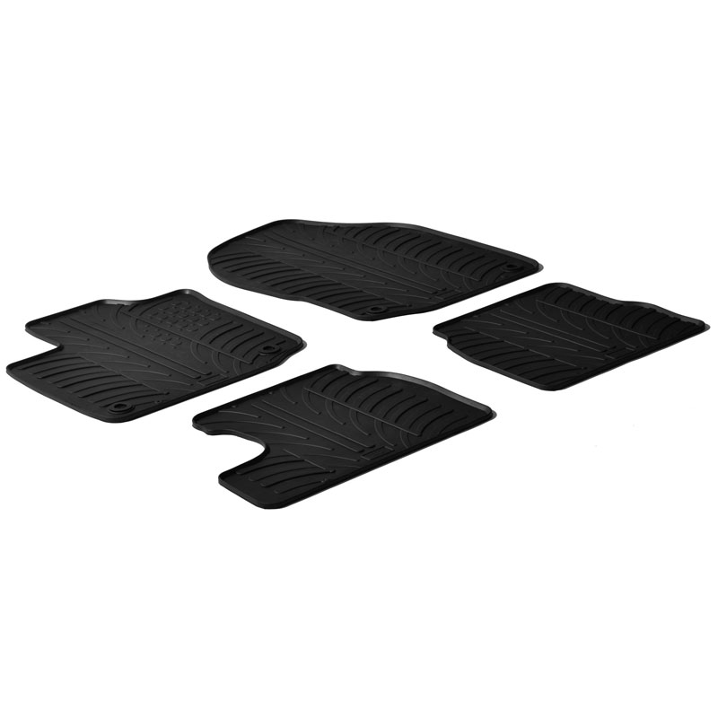 Rubber car mats set  Honda Civic Petrol-engine 2012-2017 (T profile 4-pieces + mounting clips)