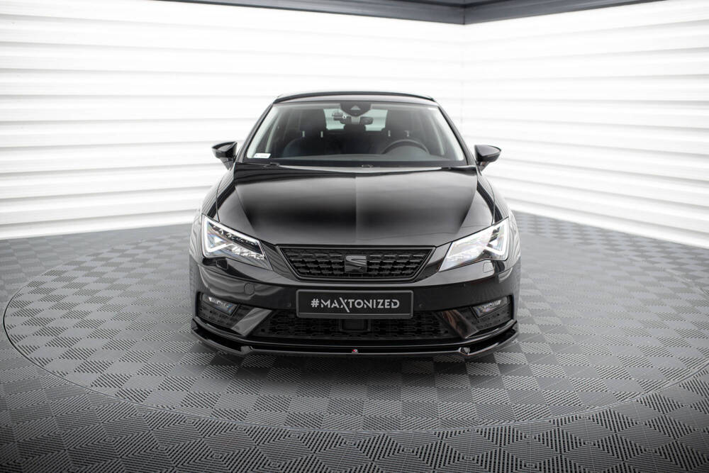 Voorspoiler V.2 Seat Leon 5F FL Maxton Glans Zwart