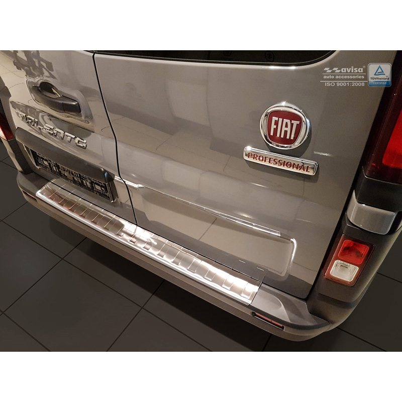 Stainless Steel Rear bumper protector  Opel Vivaro 2014-2019 & Renault Trafic 2014-2019 & FL  2019- / Fiat Talento 2016- / Nissan NV300 2016-2019 & FL 2019-2021 & FL 2021- 'Ribs' (Long 118cm)