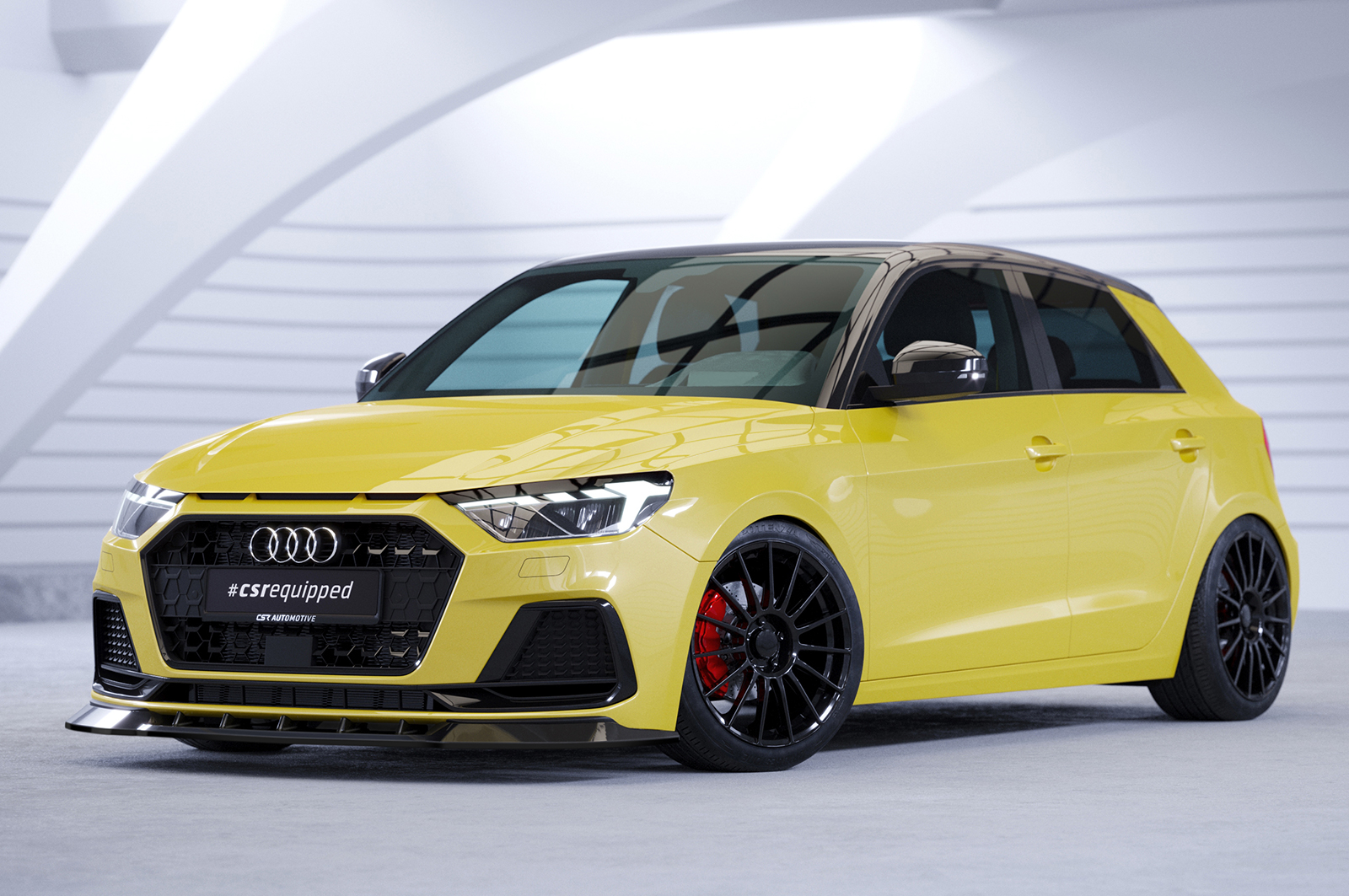Voorspoiler Audi A1 (Type GB) CSR Glans Zwart