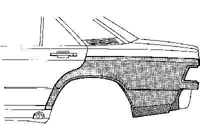 zijpaneel, links Mercedes W201 (190), 1983-1993