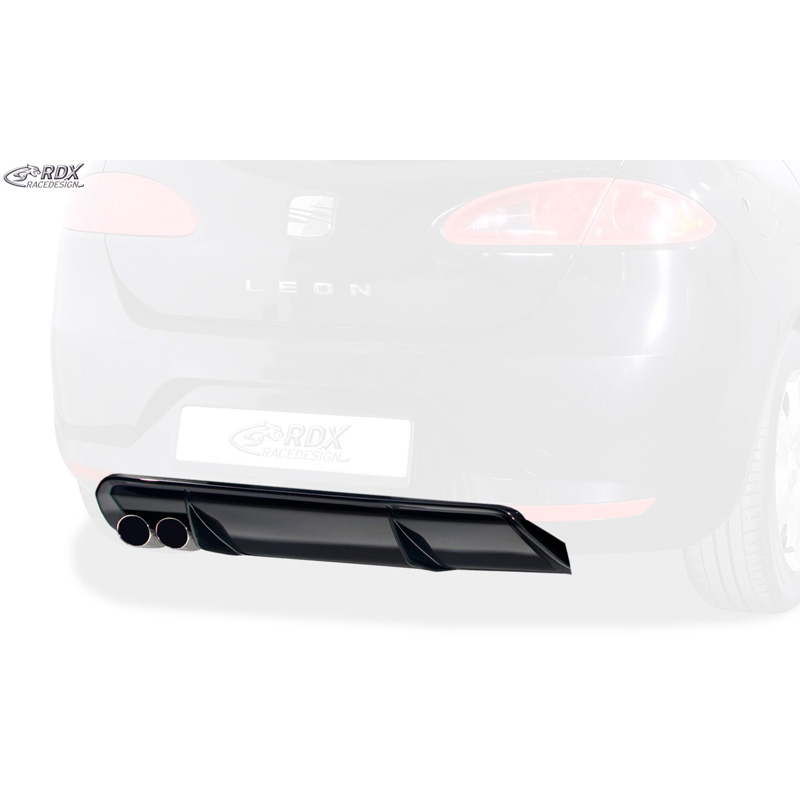 Achterskirt 'Diffusor'  Seat Leon 1P 2005-2008 excl. FR/Cupra (ABS zwart glanzend)