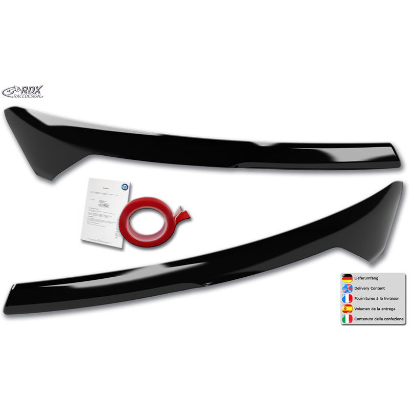 RDX Scheinwerferblenden passend für Ford Transit Courier & Tourneo Courier 2023- (ohne LED-Blinker & DRL) (ABS Glänzend Schwarz)