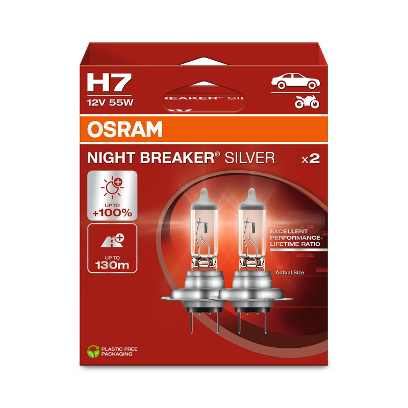 Osram Night Breaker Silver Halogen bulbs - H7 - 12V/55W - set of 2 pieces