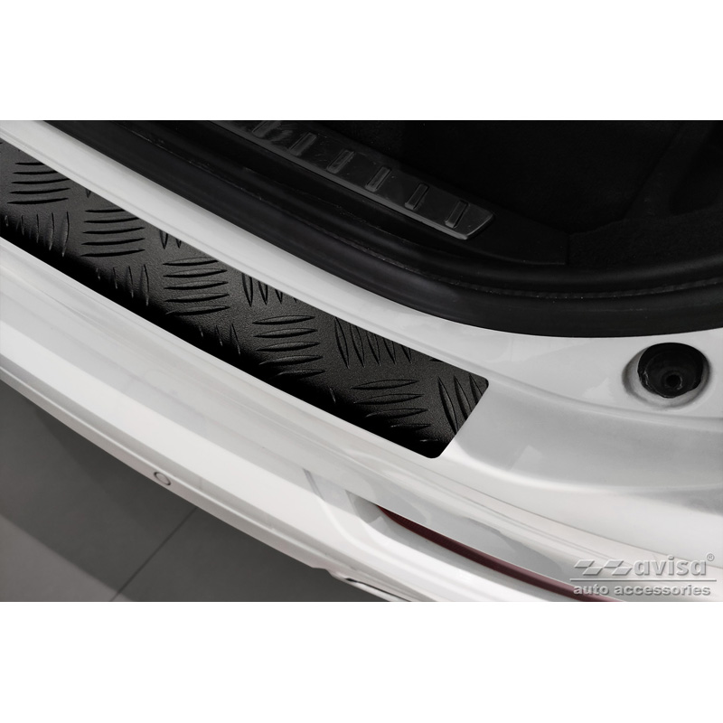 Matzwart Aluminium Achterbumperprotector  Volvo XC90 II 2015-2019 & alle Facelift modellen 'Riffled Plate'