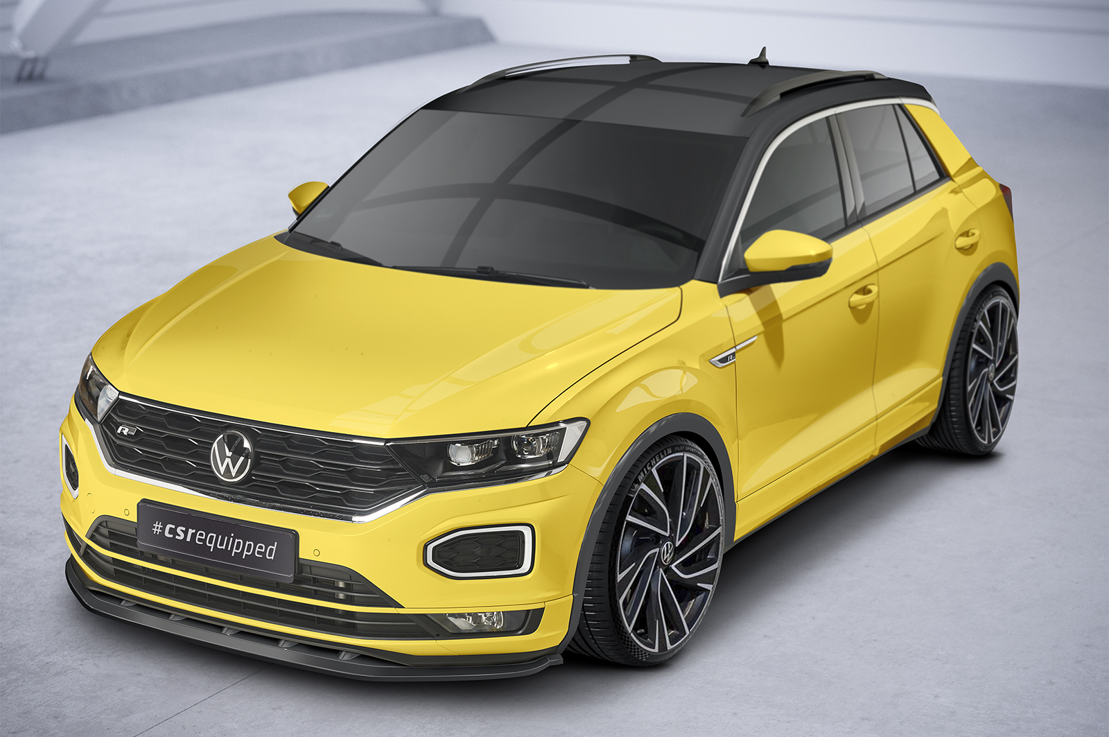 Voorspoiler Volkswagen T-Roc R-line 17-21 CSR Glanzend zwart