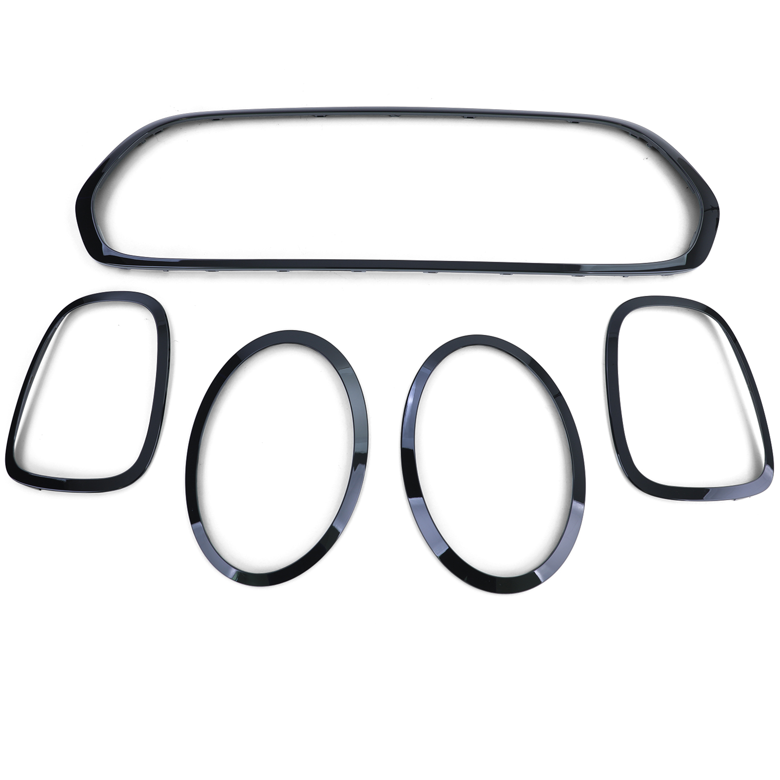 Black-Out pakket Mini Cooper F55 F56 F57 14-18 Grill / Koplampen en Achterlichtringen