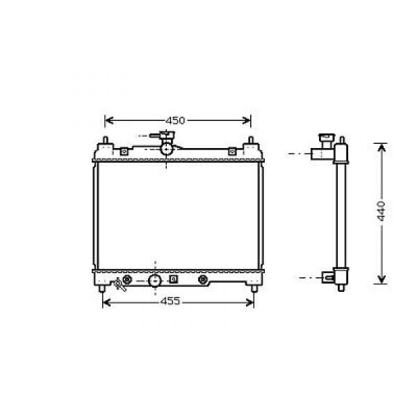Radiator TOYOTA YARIS 99-05 350x488 1.0 +/-AC