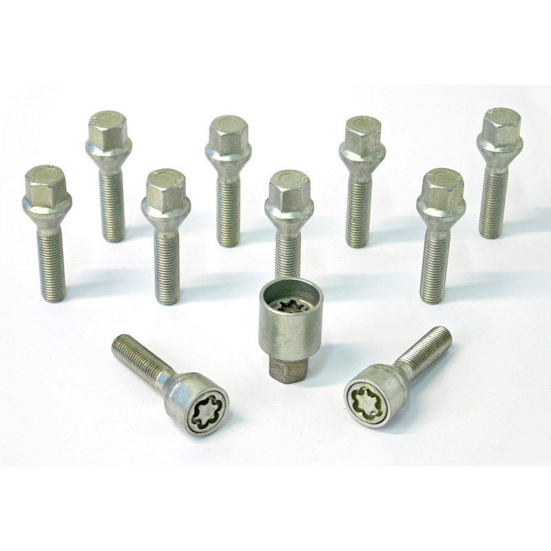 H&R Wheel bolt Set Taper-Head M12x1.50 - Length 28mm - 10 pcs. - incl. wheel-locks