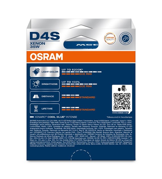 Osram Xenarc Cool Blue Intense Xenon lampen - D4S - 12V/35W - set à 2 stuks (max. 6200K)