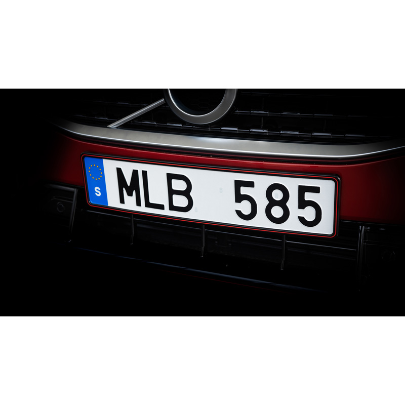 Set Premium Synthetic license plate holders 52,7x12,3cm - Type Mono Rosso Corsa - Black/Red - 2 pieces