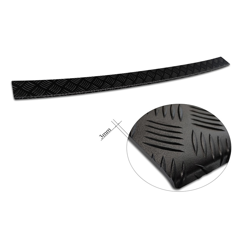 Matt Black Aluminum Rear bumper protector  Volkswagen Multivan T7 2021- 'Riffled plate'