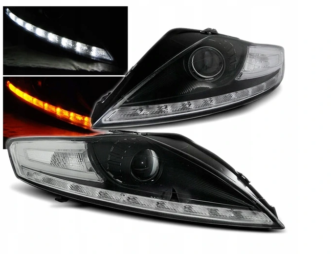 Koplampen Ford Mondeo 07.07-11.10 DRL-Look Zwart
