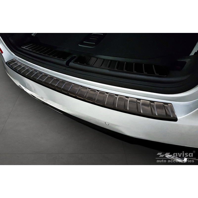Black Stainless Steel Rear bumper protector  BMW X3 G01 M-Package 2017-2021 & Facelift 2021- 'Ribs'