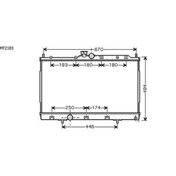 Radiator OUTLANDER 03-06 425x690x16 2.0I 16V M +/-A/C