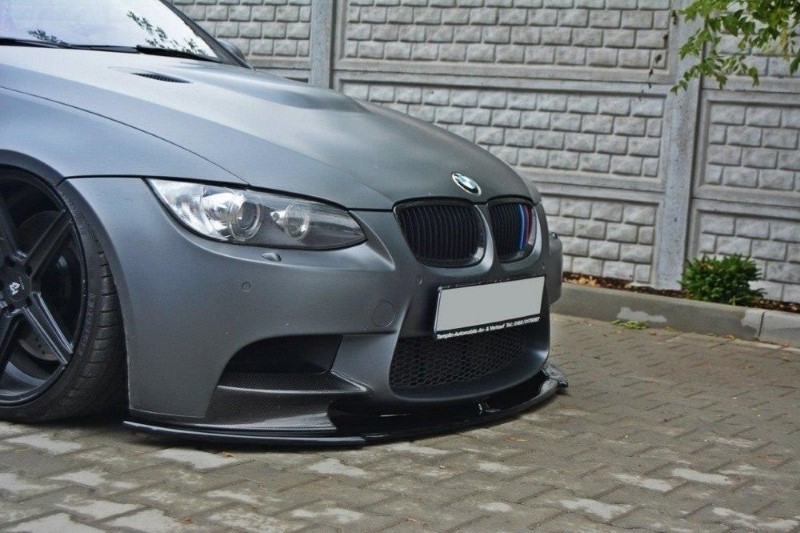 Voorspoiler BMW M3 E92 / E93 (Preface Model past op M Performance splitters) Glanzend Zwart