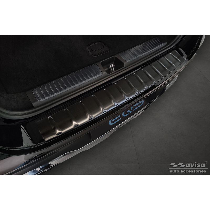 Black Stainless Steel Rear bumper protector  Mercedes EQS SUV (X296) 2022- 'Ribs'