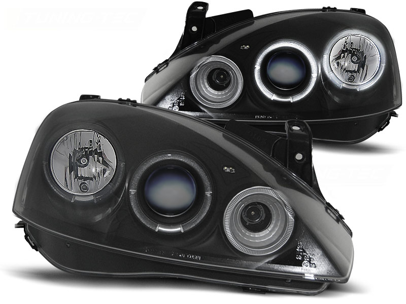 Koplampen Opel Corsa C 00-06 Zwart
