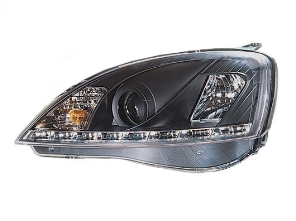 Koplampen Opel Corsa C DRL look Devil Eyes zwart