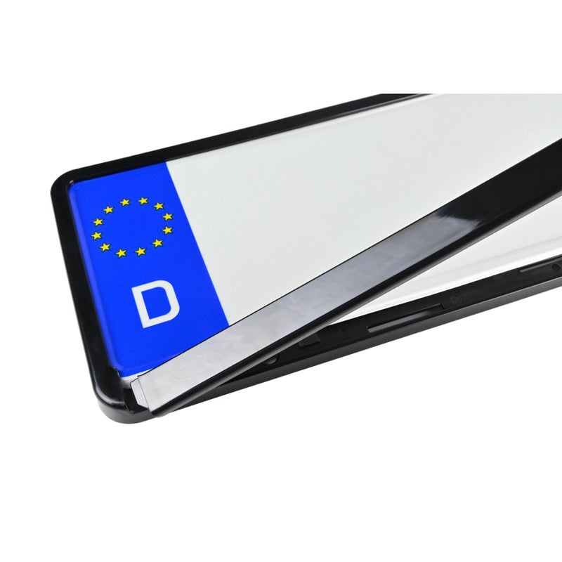 Alti Giri Set Synthetic license plate holders 52,7x12,8cm - Type Autodromo - Black - 2 pieces