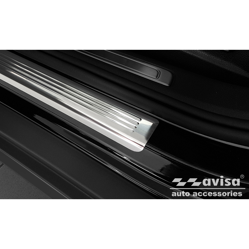 Inox door sill protectors  Volkswagen Passat 3G Sedan/Variant 2014-2023 - 'Lines' - 4-pieces