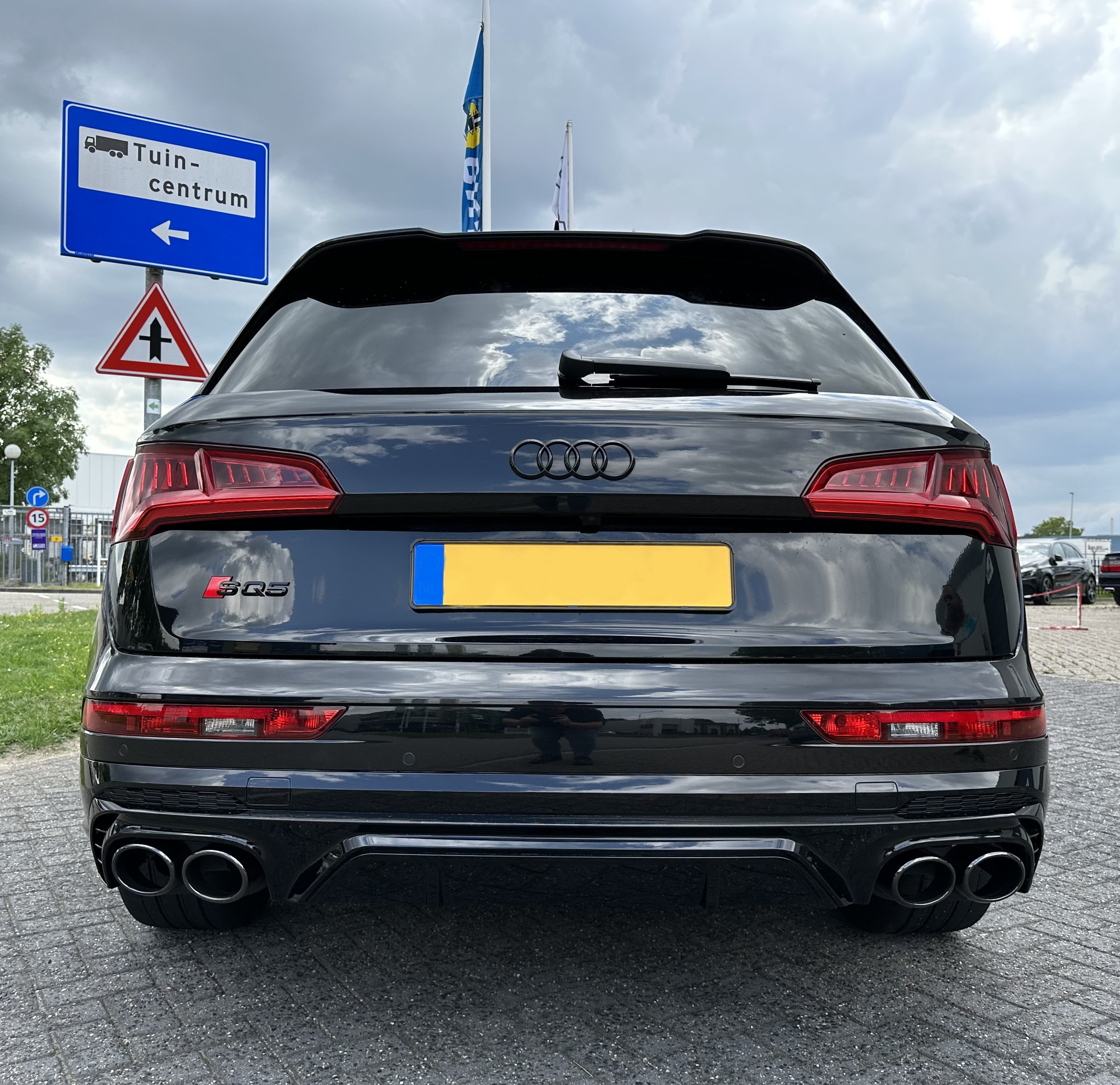 Diffuser SQ5 look Audi Q5 SUV FY S-Line (2017-2021) Zwart