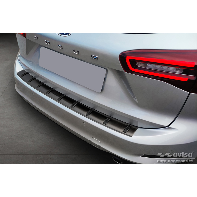 Zwart RVS Achterbumperprotector  Ford Focus IV Wagon incl. ST-Line 2018- 'STRONG EDITION'