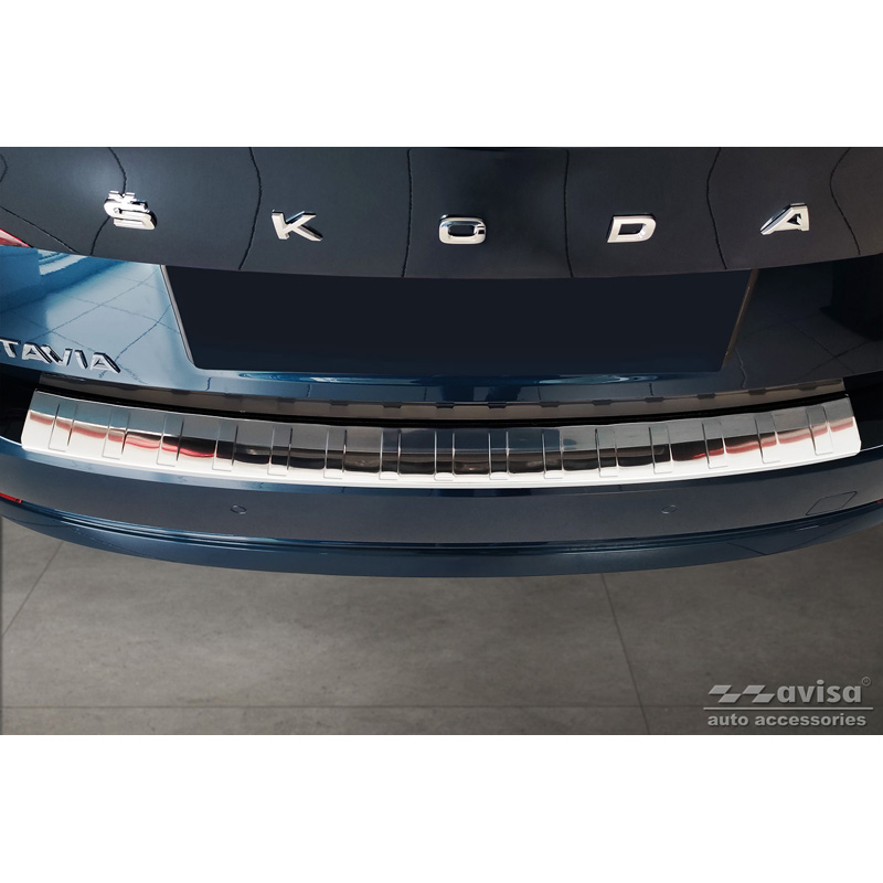 Stainless Steel Rear bumper protector  Skoda Octavia IV Liftback 2020-2024 & FL 2024- 'Ribs'