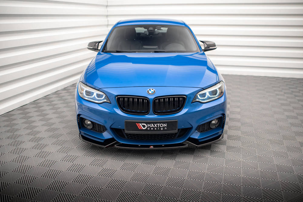 Voorspoiler V.2 BMW 2 Serie M Pakket F22 Maxton Glans Zwart