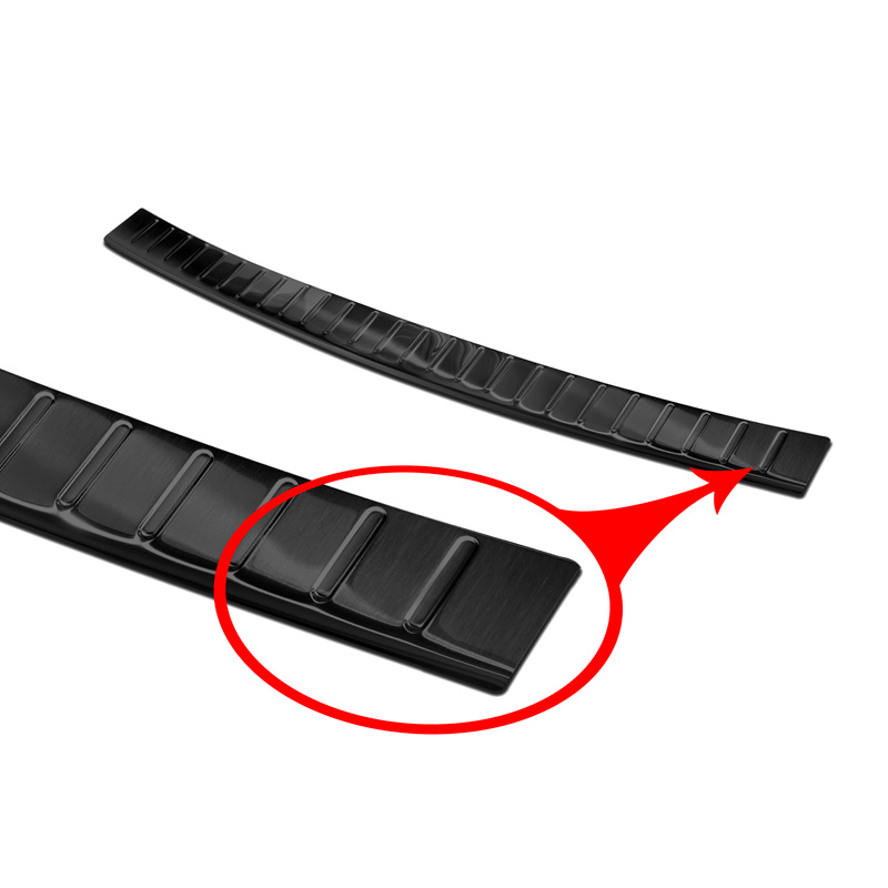 Black Stainless Steel Rear bumper protector  Volkswagen Touareg III (CR7) 2018- Incl. Facelift 'Ribs'