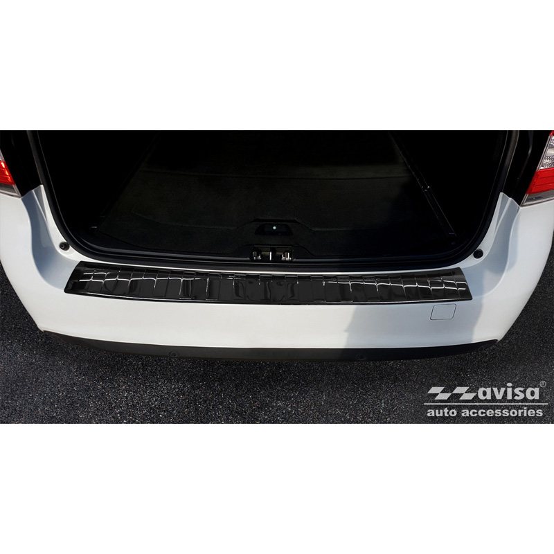 Black Mirror Stainless Steel Rear bumper protector  Volvo V70 Facelift 2013-2016 'Ribs'