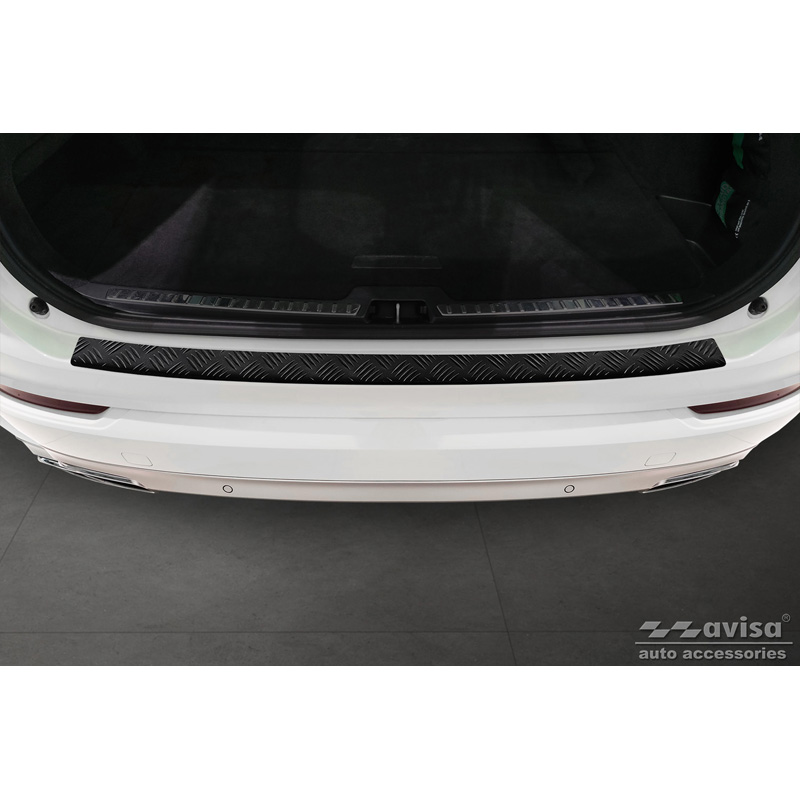 Matzwart Aluminium Achterbumperprotector  Volvo XC90 II 2015-2019 & alle Facelift modellen 'Riffled Plate'