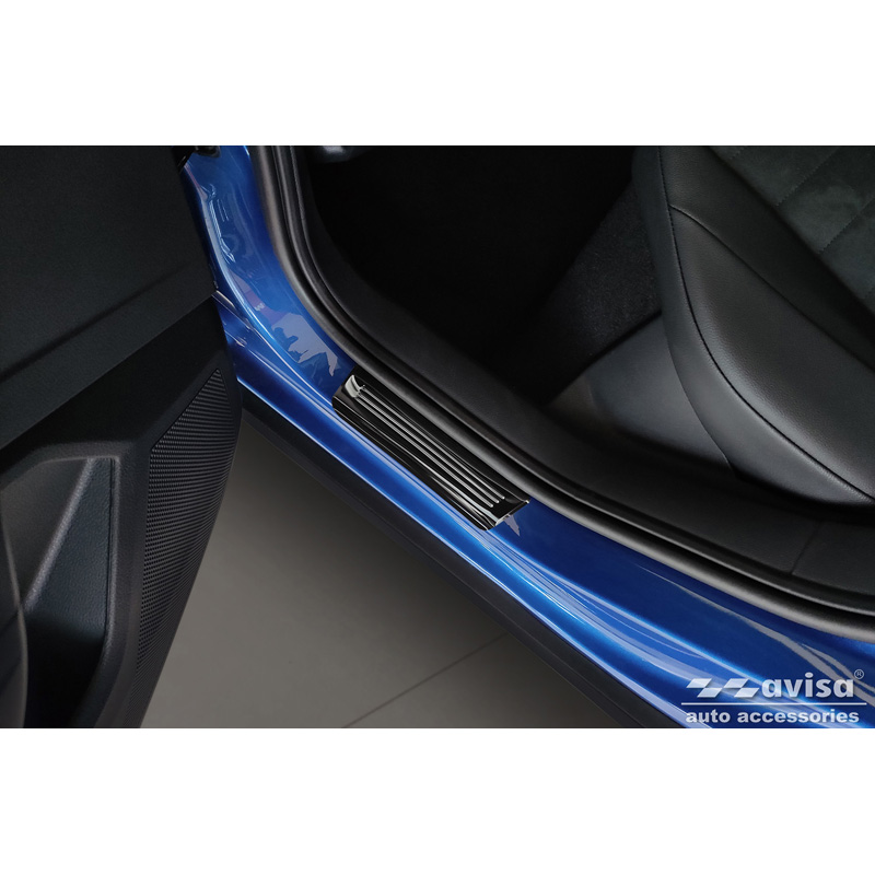 Zwart glanzend RVS Instaplijsten  Seat Arona 2017-2021 & FL 2021- - 'Exclusive' - 4-delig