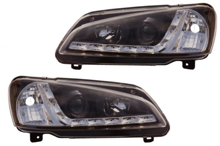 Koplampen Peugeot 106 96-.. LED Devil Eyes DRL look zwart