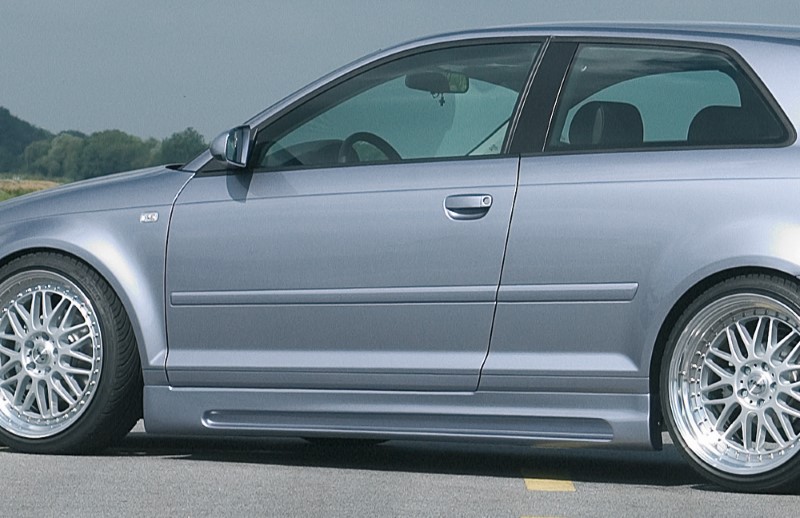 Zijskirts Audi A3 8P met schacht ABS Rieger