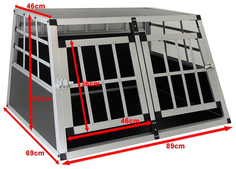 Hondenbench Transportbox Auto Bench XL 89x69x50cm 2 deurs