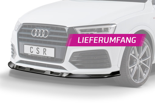 Voorspoiler Audi Q3 (8U) Glans Zwart
