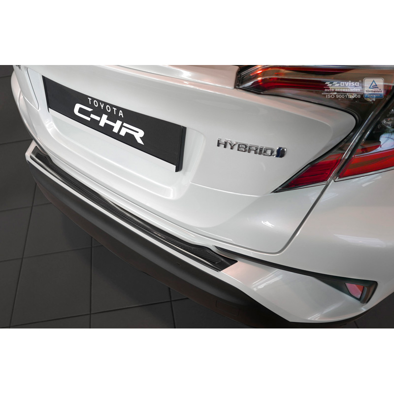 Stainless Steel Rear bumper protector 'Deluxe'  Toyota C-HR 2016-2019 & Facelift 2019-2023 Black/Black Carbon