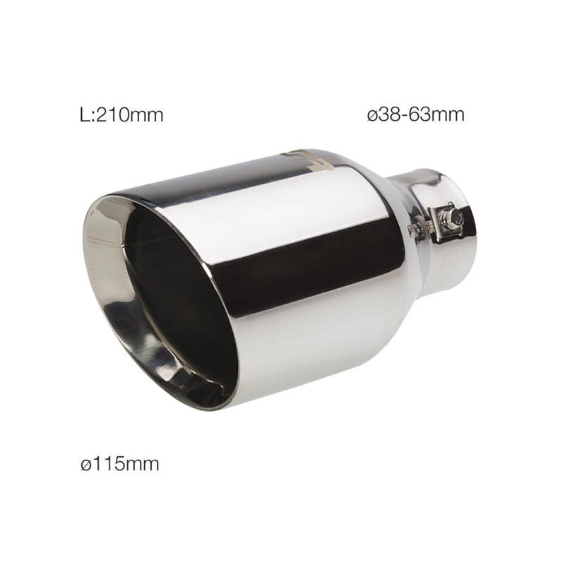 Simoni Racing Uitlaatsierstuk Rond/Schuin RVS - Ø114xL210mm - Montage ->60mm