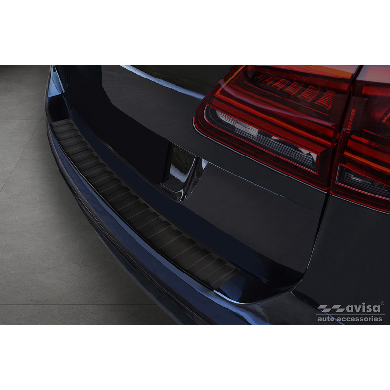 Matt Black Stainless Steel Rear bumper protector  Seat Alhambra & Volkswagen Sharan II 2010- 'Ribs'