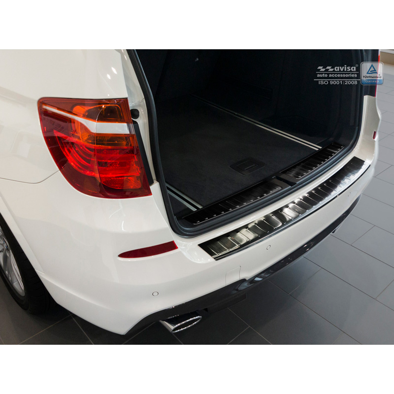 Black Stainless Steel Rear bumper protector  BMW X3 F25 Facelift 2014-2017 'Ribs'