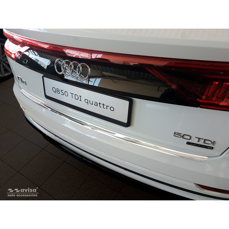 Chrome Stainless Steel Rear bumper protector  Audi Q8 2018-2023 & Facelift 2023- 'Ribs'