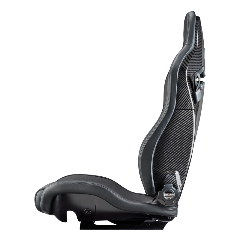 Sparco Sport Seat SPX SX - Driver version (Left) - Black Leather/Alcantara + Carbon Backrest - Left-side Reclinable