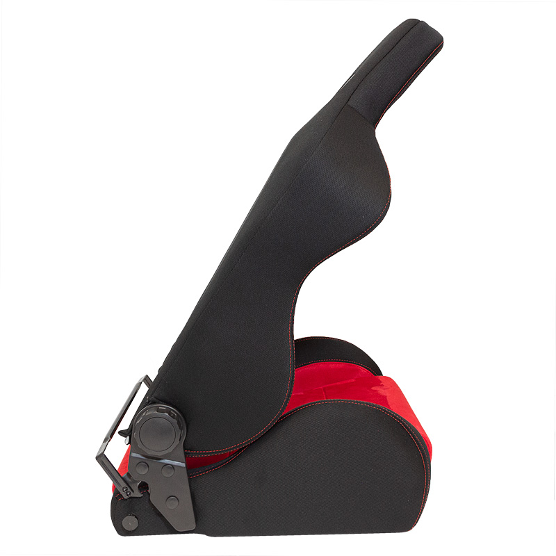 Sport seat 'Eco Soft' - Black/Red - Dual-side reclinable back-rest - incl. slides