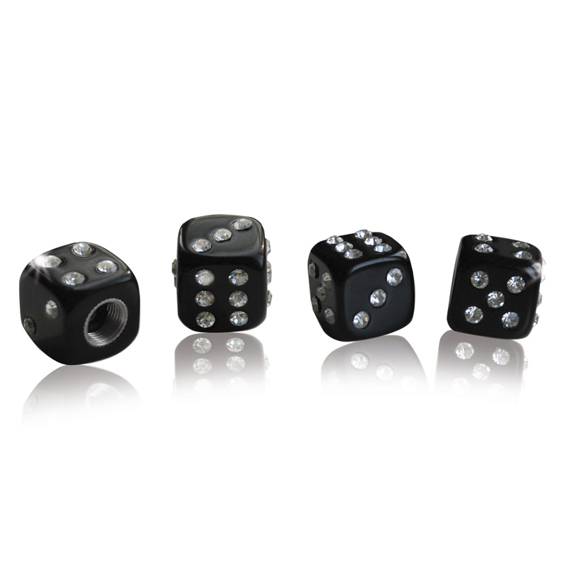 Foliatec AirCaps valve cap set Crystal Cube black - 4 pieces